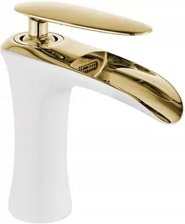 Umývadlová batéria - Mexen Lyra Battery Basin Brass Biała Gold