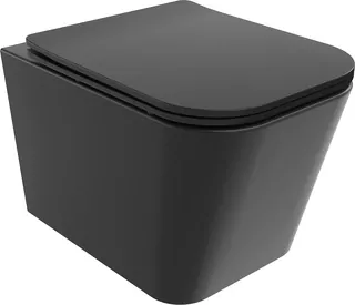Mexen Teo WC misa Rimless s doskou s voľným pádom slim duroplast, čierna matná