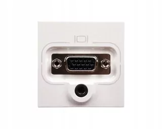 MOSAIC VGA konektor so skrutkovacími svorkami a vstupom jack 3,5 mm biela 078774