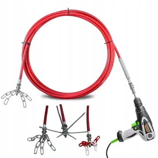 Mechanické čistenie komína, čistiaca tyč, tyč, kefa, 12 m sada