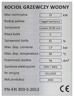 Kachle na drevo, eko-uhlie, 15 kW čierne uhlie