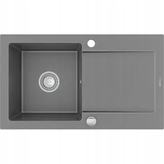 Mexen Aron žulový drez s 1 komorou a odkvapkávačom 752 × 436 mm, šedý - 6509751010-71