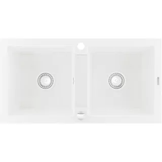 Mexen Mario žulový drez 2-komorový 820 × 436 mm, biela - 6504822000-20