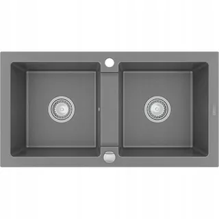 Mexen Mario žulový drez 2-komorový 820 × 436 mm, šedý - 6504822000-71