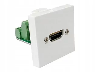 Systémový modul MEDIABOX 45 × 45mm HDMI UHD 4K so skrutkovým konektorom typu TERMINAL BLOCK biela