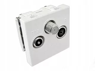 Systémový modul MEDIABOX 45 × 45mm zásuvka 1xSAT + TV + R koncovka 75Ω biela