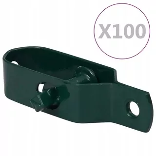 Napínače na drôtené pletivo, 100 ks, 100 mm, oceľ, zelená