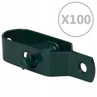 Napínače na drôtenú mriežku, 100 ks, 90 mm, oceľ, zelená
