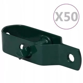 Napínače na drôtenú mriežku, 50 ks, 90 mm, oceľ, zelené