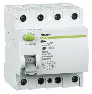 Diferenciálny istič RCCB 4P 40 A 0,3 A typ AC, NOARK Ex9L-H