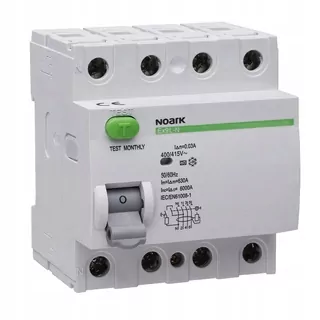 Diferenciálny istič RCCB 4P 40 A 0,03 A typ AC, NOARK Ex9L-N