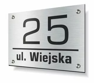 Číslo na dom - Dom číslo ALUMINIUM ADRESA PRACE