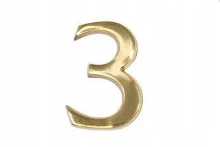 Číslo na dom - Číslo domu Building Brass číslica 20 cm "3