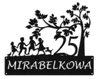 Číslo na dom - Number Board Adresa oceľ 2mm grafika 5