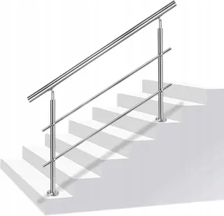 Nerezové zábradlie s 2 priečkami 160 cm