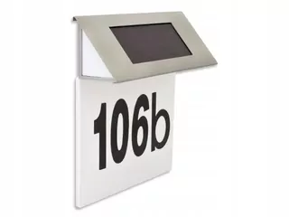 LED solárne číslo domu 169 × 131mm nerezová oceľ