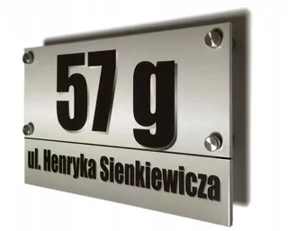 Číslo domu s názvom ulice alebo obce 3D efekt na montážnych vzdialenostiach