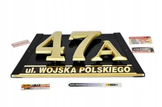 Číslo domu s názvom ulice/miesta, hliník 3D Štítok s 1 číslicou