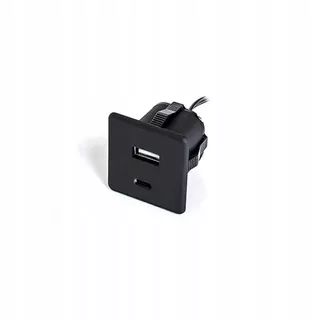 Nabíjačka USB A + C čierna 12 V DC / 5 V
