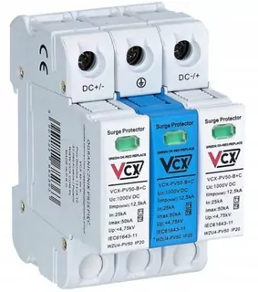 Fotovoltaický ochranný obmedzovač prepätia B+C (T1+T2) 12,5kA 1000 V 3P