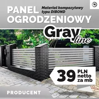 "Gray Line" DIBOND GARDENING PANEL 150, 200, 300, 400 cm