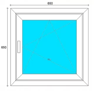 OKNÁ PVC 650x650 RU BIELE, PRAV