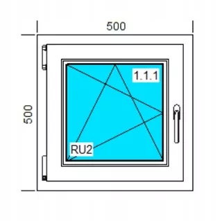 OKNÁ PVC 500x500 RU BIELE, ĽAVÉ