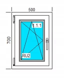 OKNÁ PVC 500x700 RU BIELE, ĽAVÉ