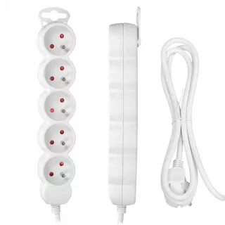 5-násobný predlžovací kábel s vypínačom 3m 2300 W