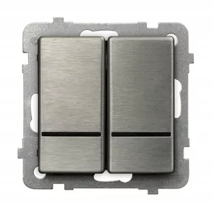 OSPEL SONATA STAL INOX ŁP-2RMS/m/37 Dvojspojkový spínač sviečkový
