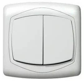 Vypínač svetla - Ospel TON WHITE linker dvojitý LP-2C / 00