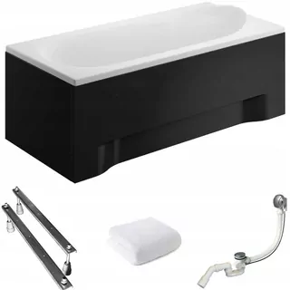 Obdĺžniková vaňa 190x80 Medium Black + sifón