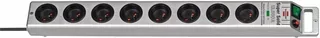 Brennenstuhl 1153344318 Prepäťová ochrana Super-Solid 13.500 A 8 zásuviek strieborná 2,5m H05VV-F
