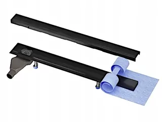 Waterway Premium Black Nízky lineárny odtok, 80 cm