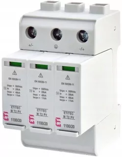 ETITEC M T2 PV 1100/20 Y Jednosmerný prepäťový chránič Typ T2 (trieda C) pre fotovoltické systémy