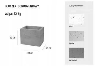 Slabový plot - plotový blok 40/25/30