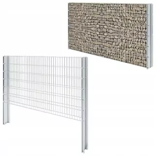 VidaXL Gabiónový plot oceľový 200 × 123cm 4m