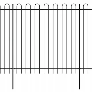 Palisádový plot s oblúkmi, oceľ, 600 × 200cm, c