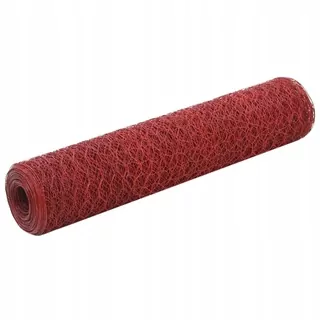 Mesh plot, oceľ a PVC, 25x0,75 m, červená