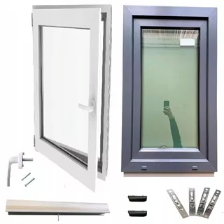 Okno Antracit PVC teplé Ľavé 40x60 400x600 komplet