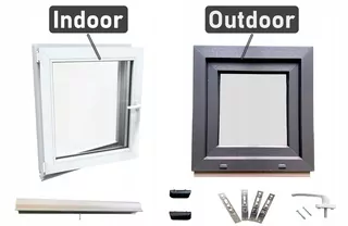 Teplé antracitové PVC okno Ľavé 40x50 400x500 sada