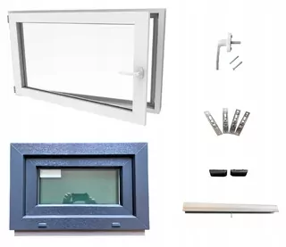 Antracitové PVC okno ľavé 50x40 500x400 komplet