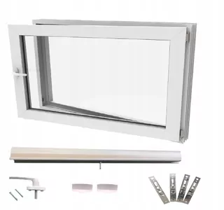 Teplé biele PVC okno, pravé, 60x40, 600x400, komplet