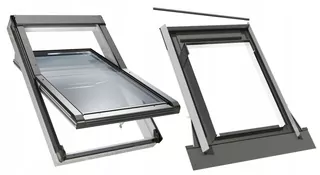 Strešné okno - Strešné okno PVC, 3-sklo 55x78 + príruba