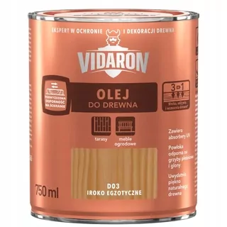 Olej na terasy a záhradný nábytok Vidaron 0.75 l Iroko Exotické D03