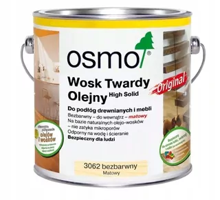 Osmo vosk tvrdý, bezfarebný, matný, 2,5l
