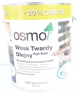 OSMO 3062 Tvrdý voskový olej, bezfarebný matný 3 l