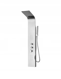 Sprchový panel Cobra Alfa s hydromasážou, strieborný termostat