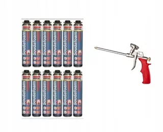 Montážna pena PUR - Montážnou penou CLASSIC Soudal 12ks. + GUN