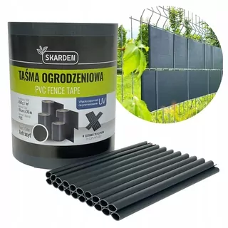 SKARDEN Plotová páska PVC fence tape 19cmx35m 450g/m2 Antracit + klipy